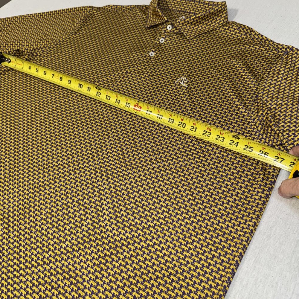 Rhoback LSU Gameday Collegiate Polo Mens Golf Shirt Tiger AOP Stretch 3XL NWOT - Picture 4 of 7